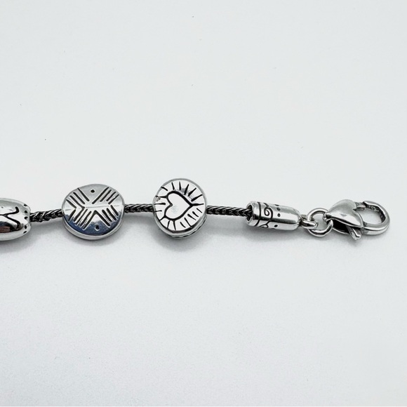 Brighton Stars, Hearts, and Chevron Patterned Silver-Plated Beaded Bracelet - Picture 7 of 8
